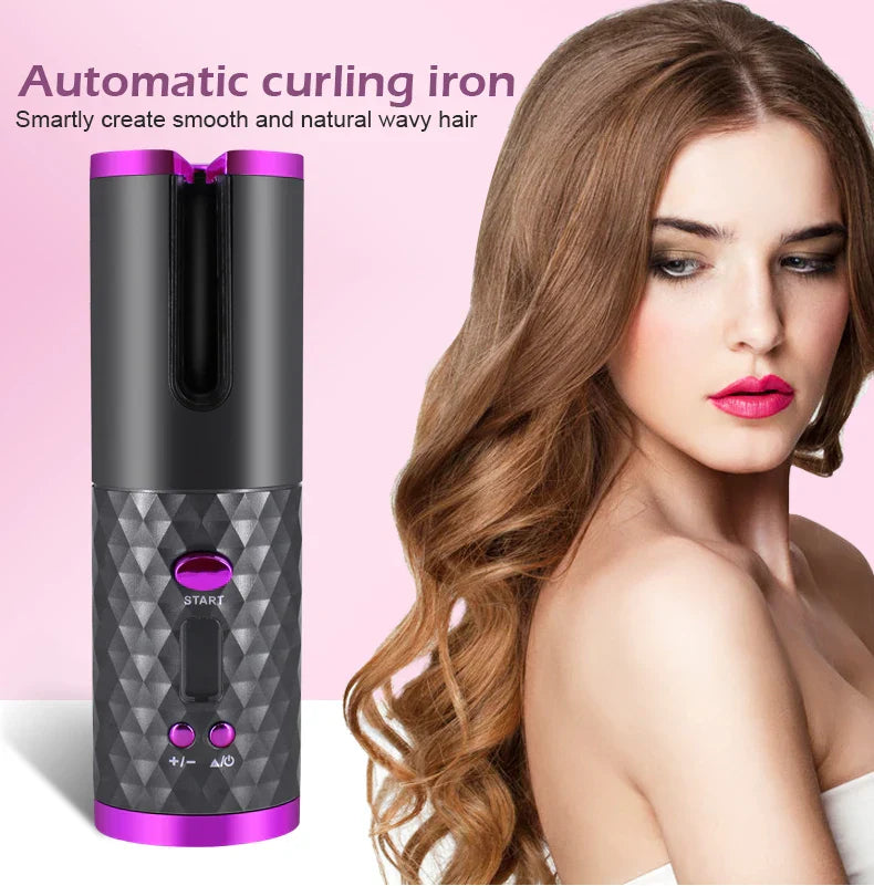 Automatic Hair Curler – 3 Color Options, USB Charging, Wireless Rotating Curling Iron, Anti-Scalding