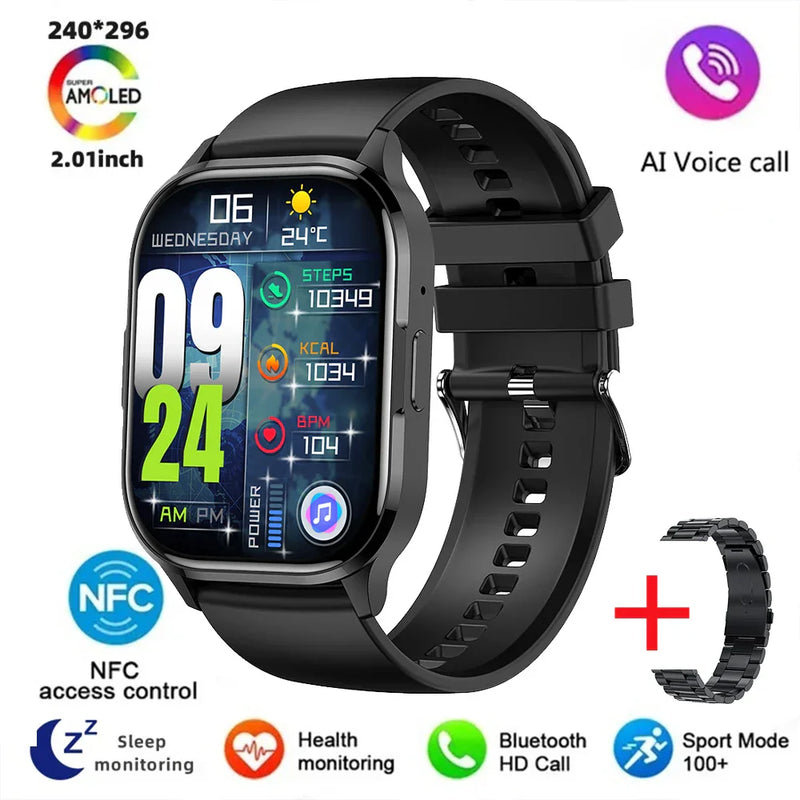 2024 2.01-Inch Couple's Smartwatch – Bluetooth Calling & Fitness Tracker