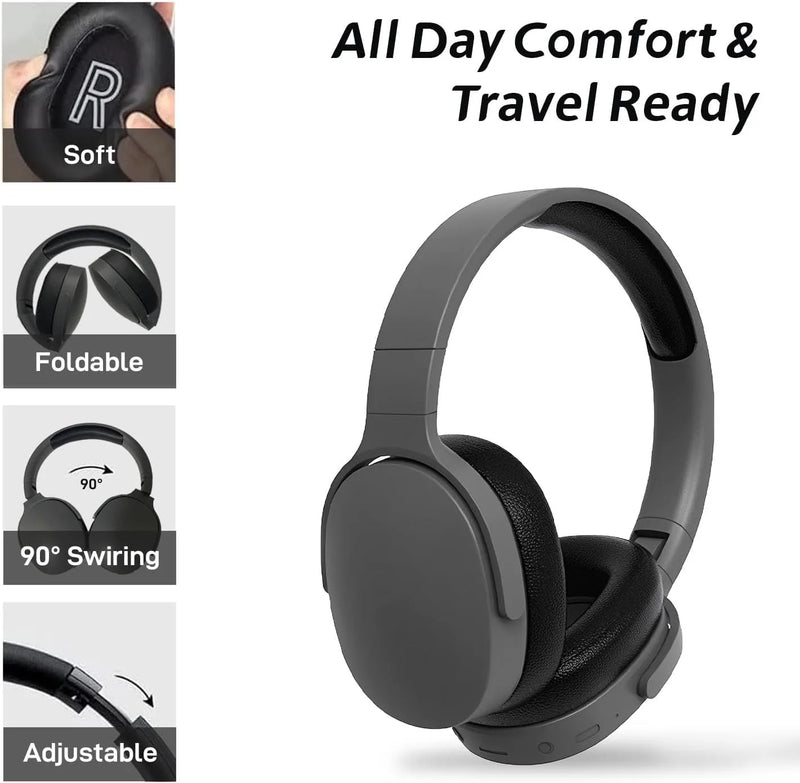 P2961 Over-Ear Wireless Bluetooth Headphones – HIFI Stereo Headsets, Sports Gaming Earphones with TF/AUX Music Player & Mic