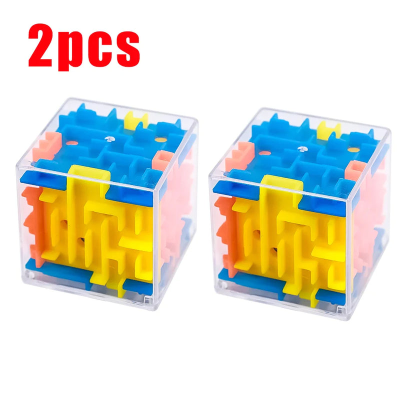 2pcs Kids 3D Transparent Maze Puzzle – Educational Pressure Relief Toy for Children