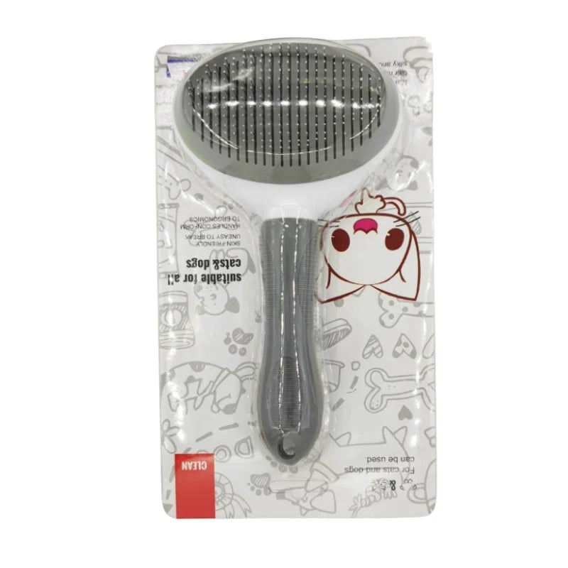 Self-Cleaning Pet Hair Removal Comb – Cat Slicker Brush & Dog Grooming Brush for Effective Fur Removal