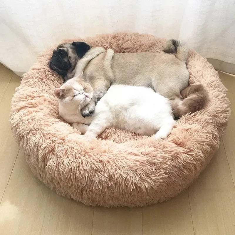 40-90cm Round Pet Bed – Super Soft Plush Dog Bed for Large & Medium Dogs, Cozy Winter Cat House