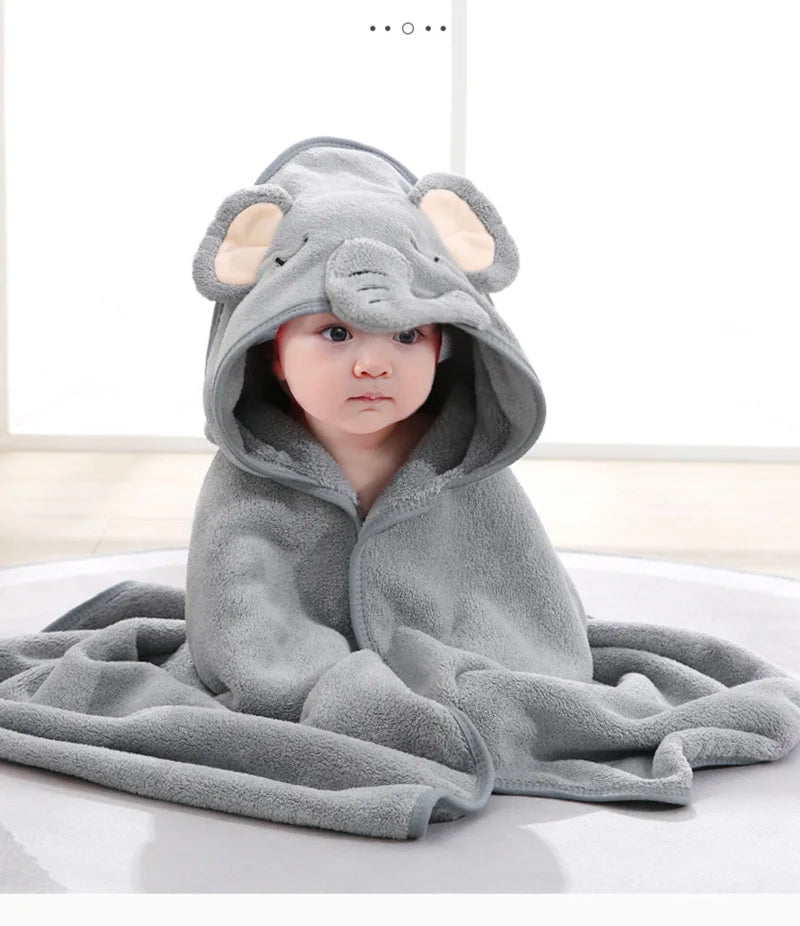 Cartoon Baby Hooded Bath Towel – Soft Newborn Bathrobe & Swaddle Wrap for Boys & Girls 2023