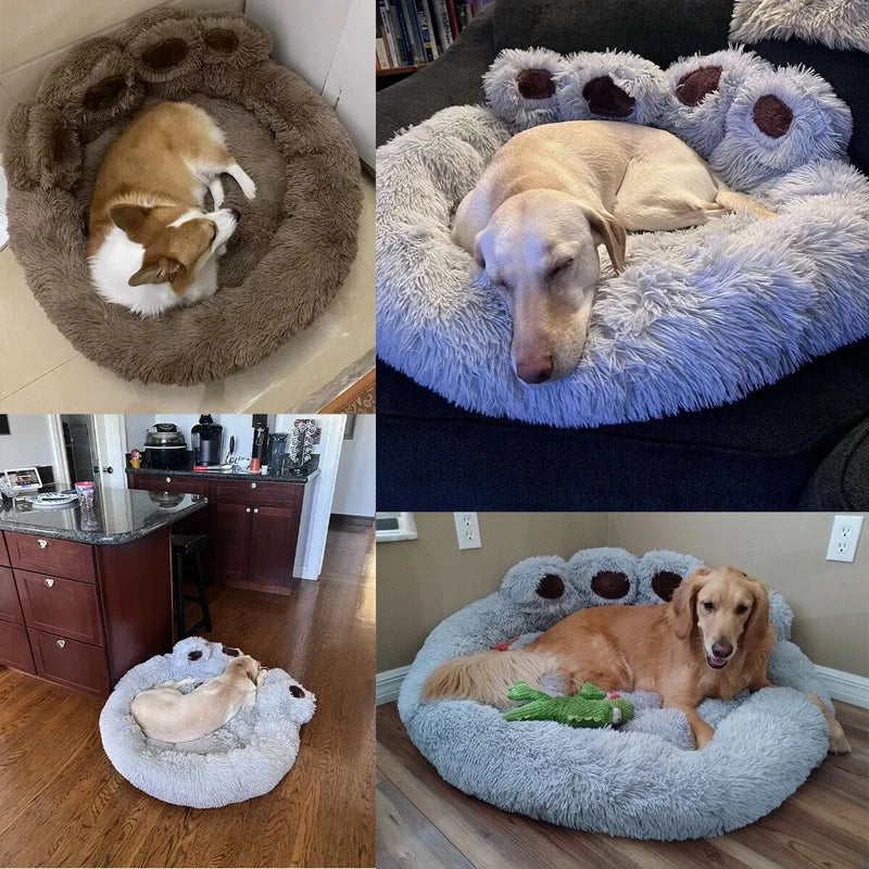 Cute Bear Paw Shaped Dog & Cat Pet Bed – Cozy, Comfortable Cushion for Small, Medium, & Large Pets