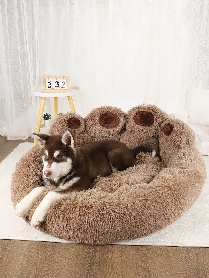 Cute Bear Paw Shaped Dog & Cat Pet Bed – Cozy, Comfortable Cushion for Small, Medium, & Large Pets