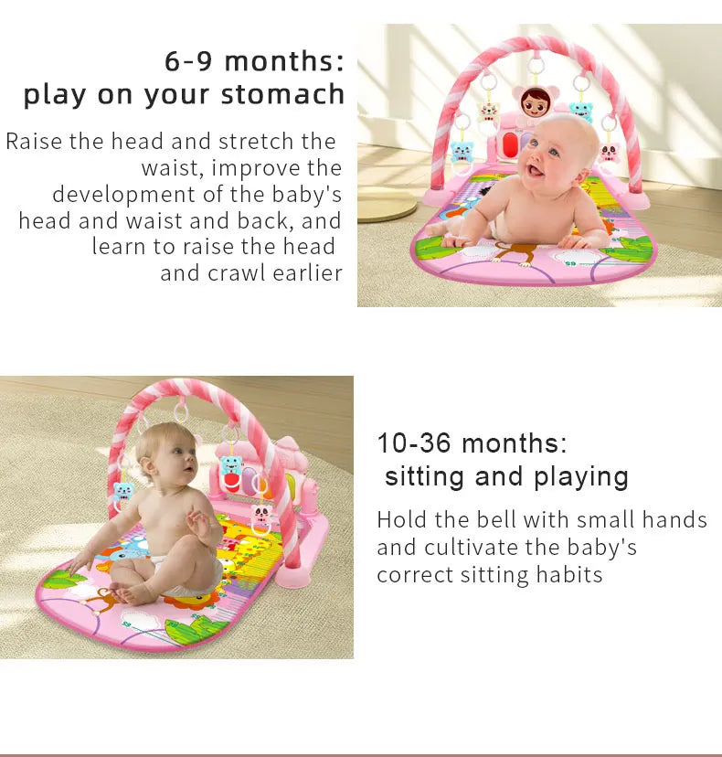 Baby Activity Gym Play Mat – Musical Multifunctional Fitness Frame & Educational Crawling Carpet