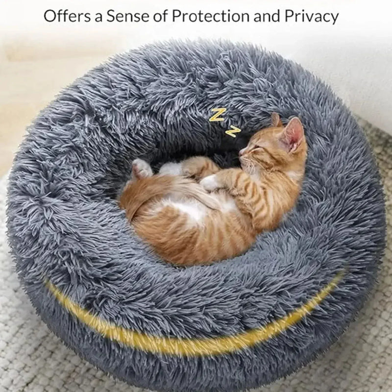 40-90cm Round Pet Bed – Super Soft Plush Dog Bed for Large & Medium Dogs, Cozy Winter Cat House